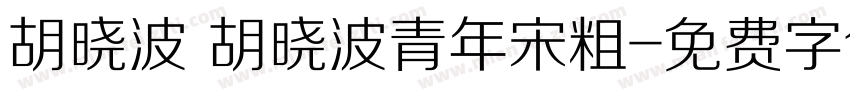 胡晓波 胡晓波青年宋粗字体转换